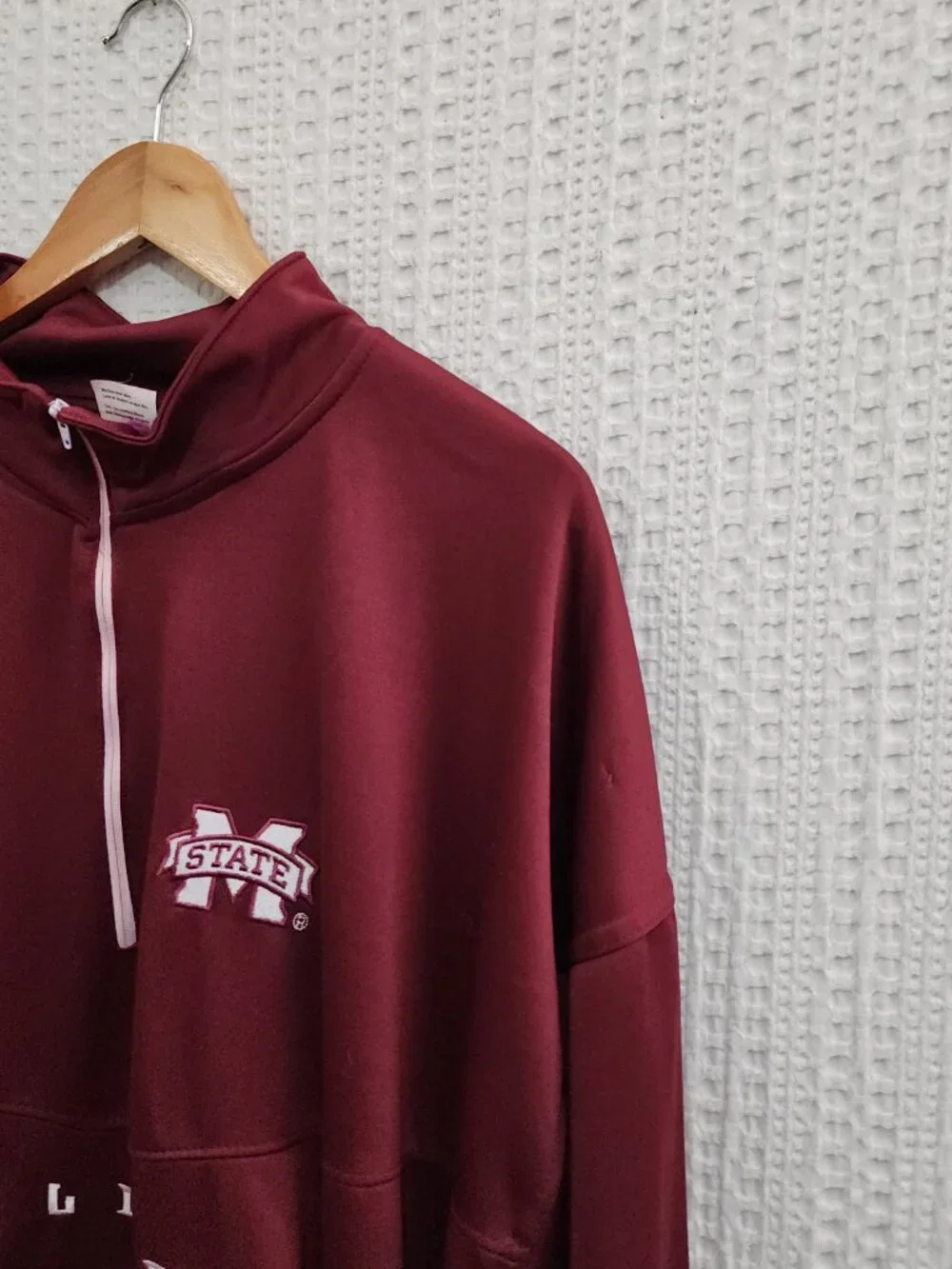 Mississippi State Bulldogs Quarter Zip Pullover 3XL Maroon Athletic Sweater